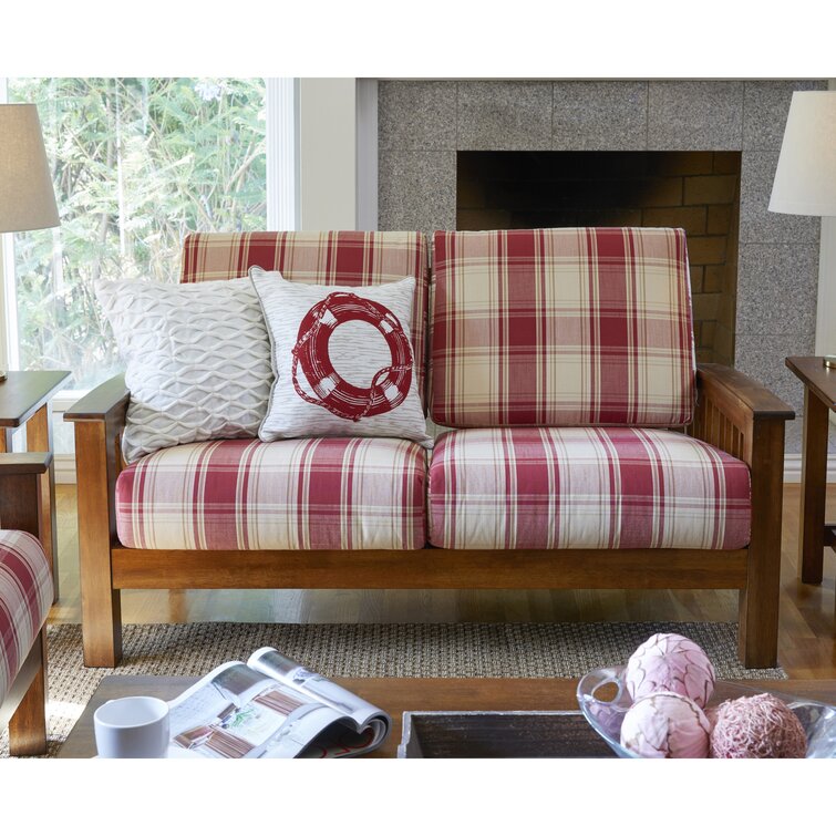 Plaid sofa deals and loveseat